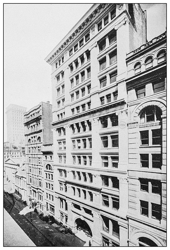 New York financial district buildings: Manhattan Company Bank and Merchant's National Bank